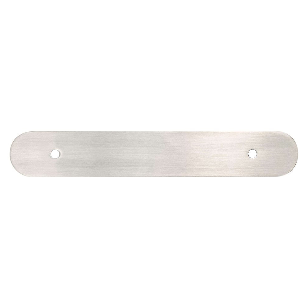 Brushed Nickel Rounded Drawer Pull Backplates - Forge Hardware Studio