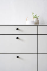 Matte Black "Manor" Knurled Cabinet Knobs and Drawer Pulls - Euro • Knobs
