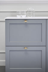 Brushed Gold "Manor" Knurled Cabinet Knobs and Drawer Pulls - Euro • Knobs