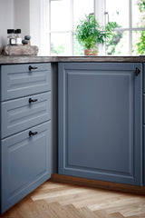 Matte Black "Manor" Knurled Cabinet Knobs and Drawer Pulls - Euro • Knobs