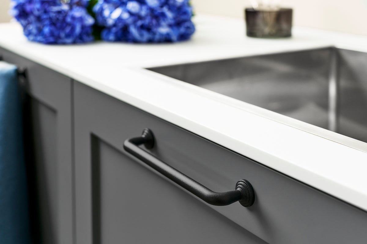 Matte Black "Motion" Knob and Drawer Pull - Forge Hardware Studio