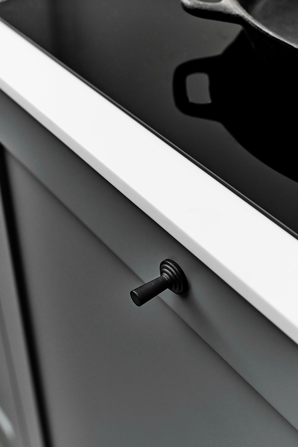 Matte Black "Motion" Knob and Drawer Pull - Forge Hardware Studio