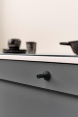 Matte Black "Motion" Knob and Drawer Pull - Forge Hardware Studio
