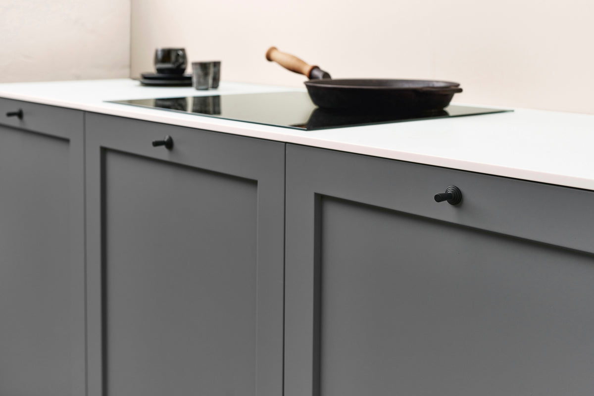 Matte Black "Motion" Knob and Drawer Pull - Forge Hardware Studio