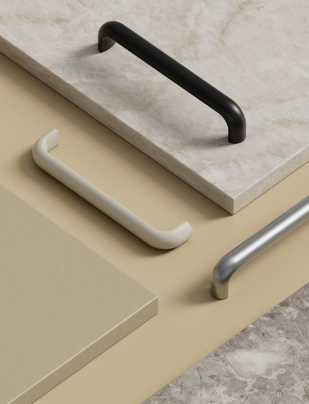 Satin Steel "Vibe" Cup Knob and Drawer Pull - Forge Hardware Studio