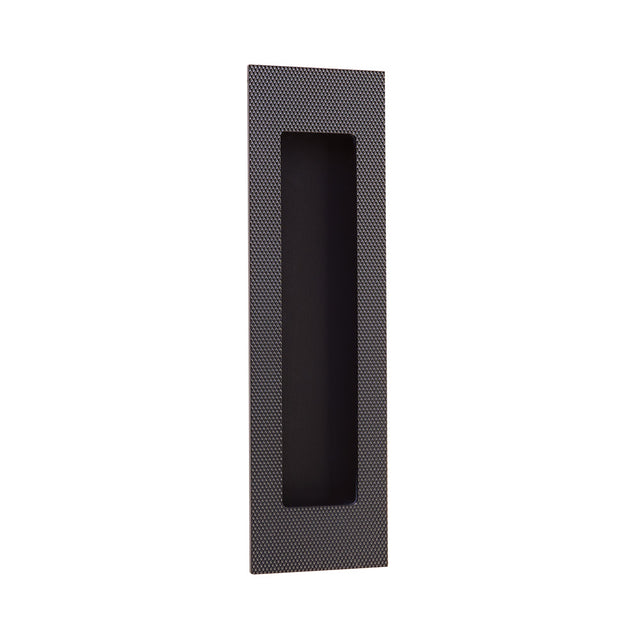 Modern Knurled Rectangular Oil Rubbed Bronze Recess Door Pull - Forge Hardware Studio