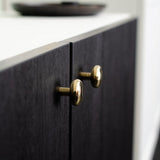 Polished Unlacquered Brass "Halo" Round Cabinet Knob and Hook - Forge Hardware Studio
