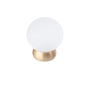 Round Lew's Hardware Brass and Frosted Glass Cabinet Knob - Forge Hardware Studio