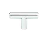 Polished Chrome "Dash" T-Bar Round Knob and Drawer Pulls - Forge Hardware Studio
