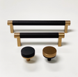 Knurled "Converse" Champagne Bronze and Black Dual-Finish Knobs and Pulls - Forge Hardware Studio