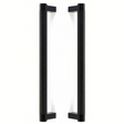 Matte Black Knurled Glass Shower Door Handles - Forge Hardware Studio