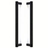 Matte Black Knurled Glass Shower Door Handles - Forge Hardware Studio