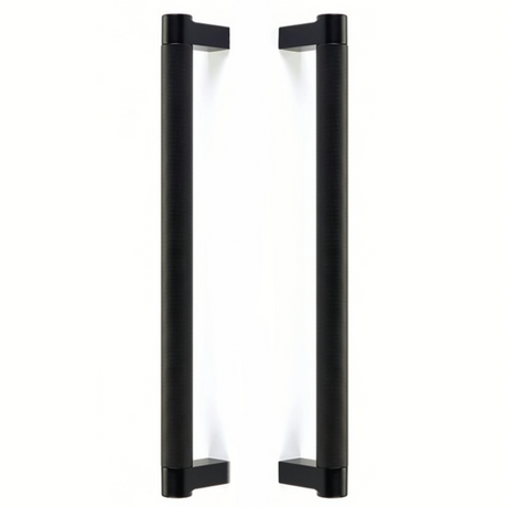 Matte Black Knurled Glass Shower Door Handles - Forge Hardware Studio