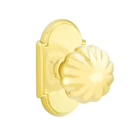 Transitional "Heritage" Flower Door Knob in Unlacquered Brass - Forge Hardware Studio