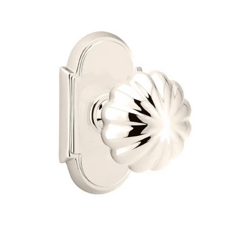Transitional Polished Nickel "Heritage" Flower Door Knob - Forge Hardware Studio