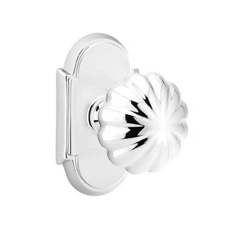 Transitional Polished Chrome "Heritage" Flower Door Knob - Forge Hardware Studio