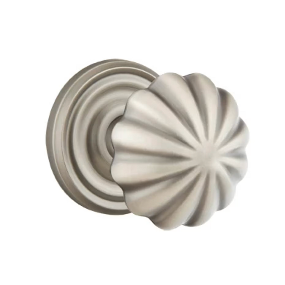 Transitional Pewter "Heritage" Flower Door Knob - Forge Hardware Studio