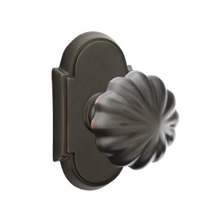 Transitional Oil Rubbed Bronze "Heritage" Flower Door Knob - Forge Hardware Studio