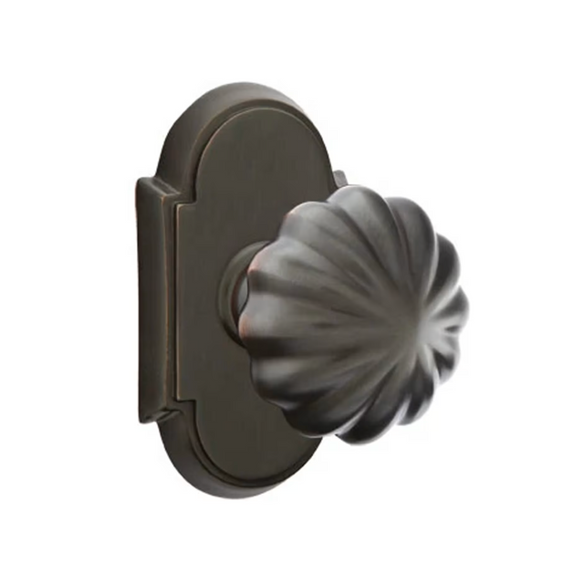 Transitional Oil Rubbed Bronze "Heritage" Flower Door Knob - Forge Hardware Studio