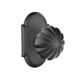 Transitional Matte Black "Heritage" Flower Door Knob - Forge Hardware Studio