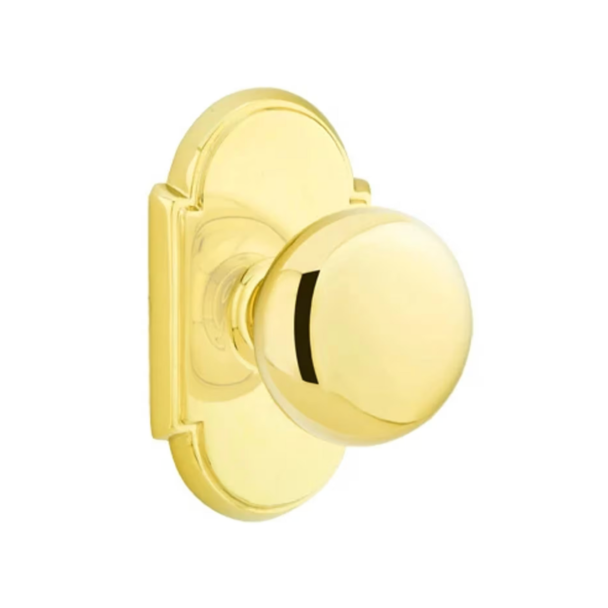 Transitional Polished Brass "Heritage" Round Door Knob - Forge Hardware Studio