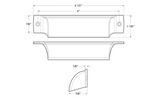 Satin Brass "Ballard" Cup Drawer Pull - Forge Hardware Studio