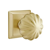 Transitional "Heritage" Flower Door Knob in Satin Brass - Forge Hardware Studio