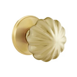Transitional "Heritage" Flower Door Knob in Satin Brass - Forge Hardware Studio