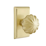 Transitional "Heritage" Flower Door Knob in Satin Brass - Forge Hardware Studio