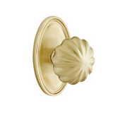 Transitional "Heritage" Flower Door Knob in Satin Brass - Forge Hardware Studio