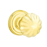 Transitional "Heritage" Flower Door Knob in Unlacquered Brass - Forge Hardware Studio