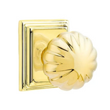 Transitional "Heritage" Flower Door Knob in Unlacquered Brass - Forge Hardware Studio