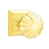 Transitional "Heritage" Flower Door Knob in Unlacquered Brass - Forge Hardware Studio