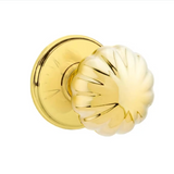 Transitional "Heritage" Flower Door Knob in Unlacquered Brass - Forge Hardware Studio