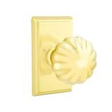Transitional "Heritage" Flower Door Knob in Unlacquered Brass - Forge Hardware Studio