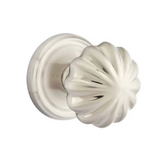 Transitional Satin Nickel "Heritage" Flower Door Knob - Forge Hardware Studio