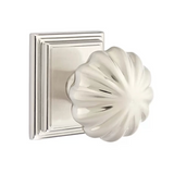 Transitional Satin Nickel "Heritage" Flower Door Knob - Forge Hardware Studio