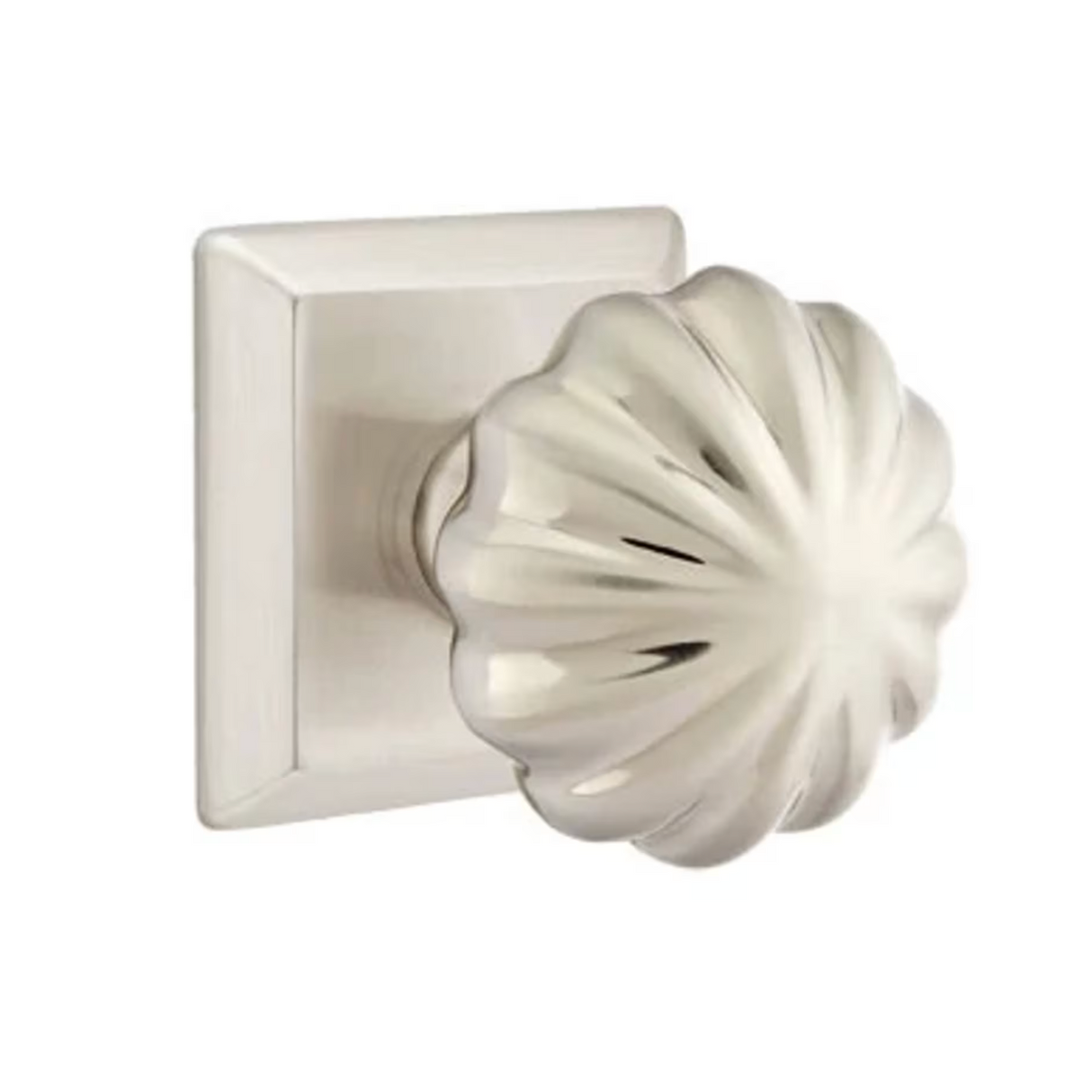 Transitional Satin Nickel "Heritage" Flower Door Knob - Forge Hardware Studio