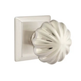 Transitional Satin Nickel "Heritage" Flower Door Knob - Forge Hardware Studio
