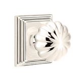 Transitional Polished Nickel "Heritage" Flower Door Knob - Forge Hardware Studio