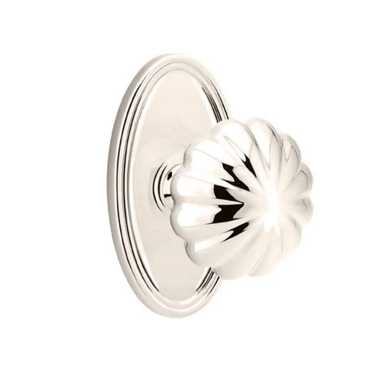 Transitional Polished Nickel "Heritage" Flower Door Knob - Forge Hardware Studio