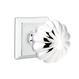 Transitional Polished Chrome "Heritage" Flower Door Knob - Forge Hardware Studio