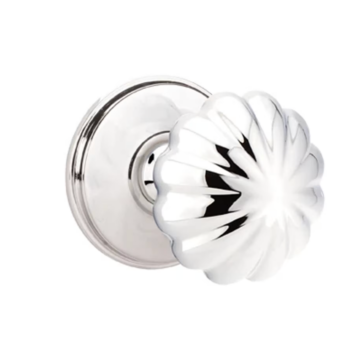 Transitional Polished Chrome "Heritage" Flower Door Knob - Forge Hardware Studio