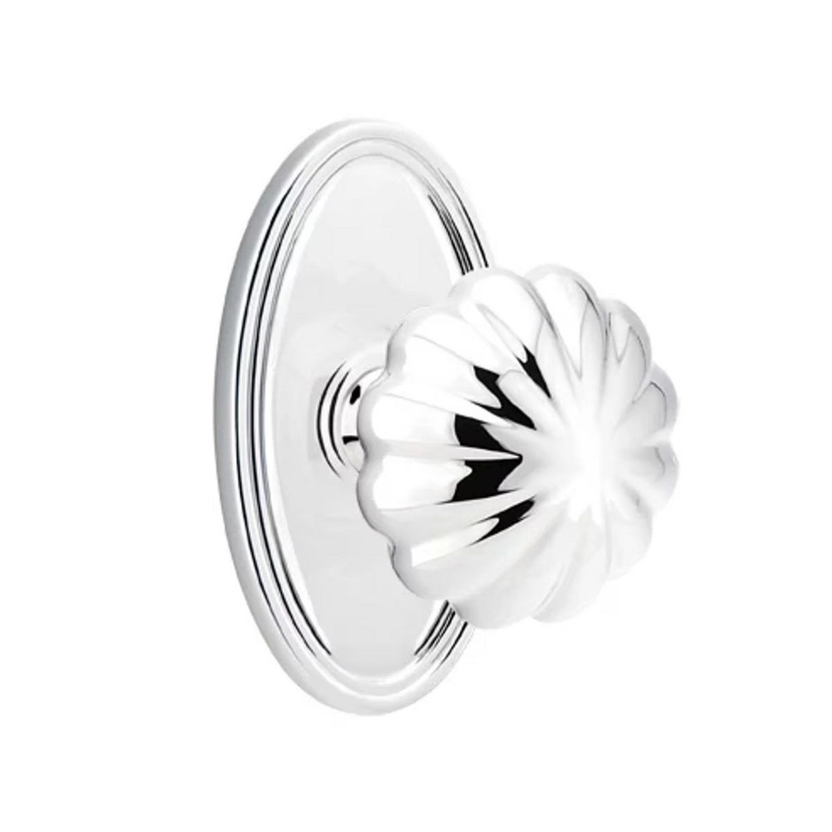 Transitional Polished Chrome "Heritage" Flower Door Knob - Forge Hardware Studio