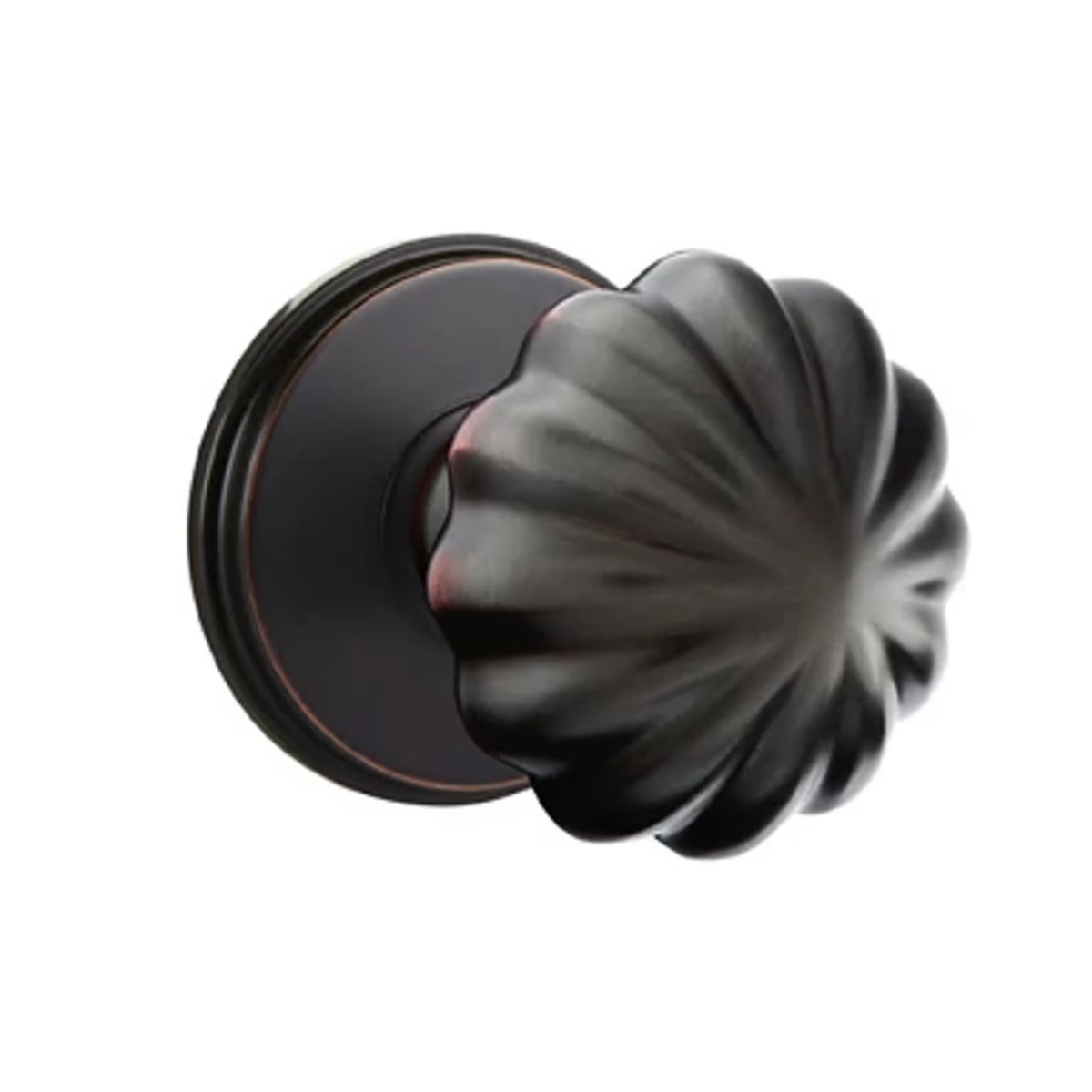 Transitional Oil Rubbed Bronze "Heritage" Flower Door Knob - Forge Hardware Studio