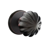 Transitional Oil Rubbed Bronze "Heritage" Flower Door Knob - Forge Hardware Studio
