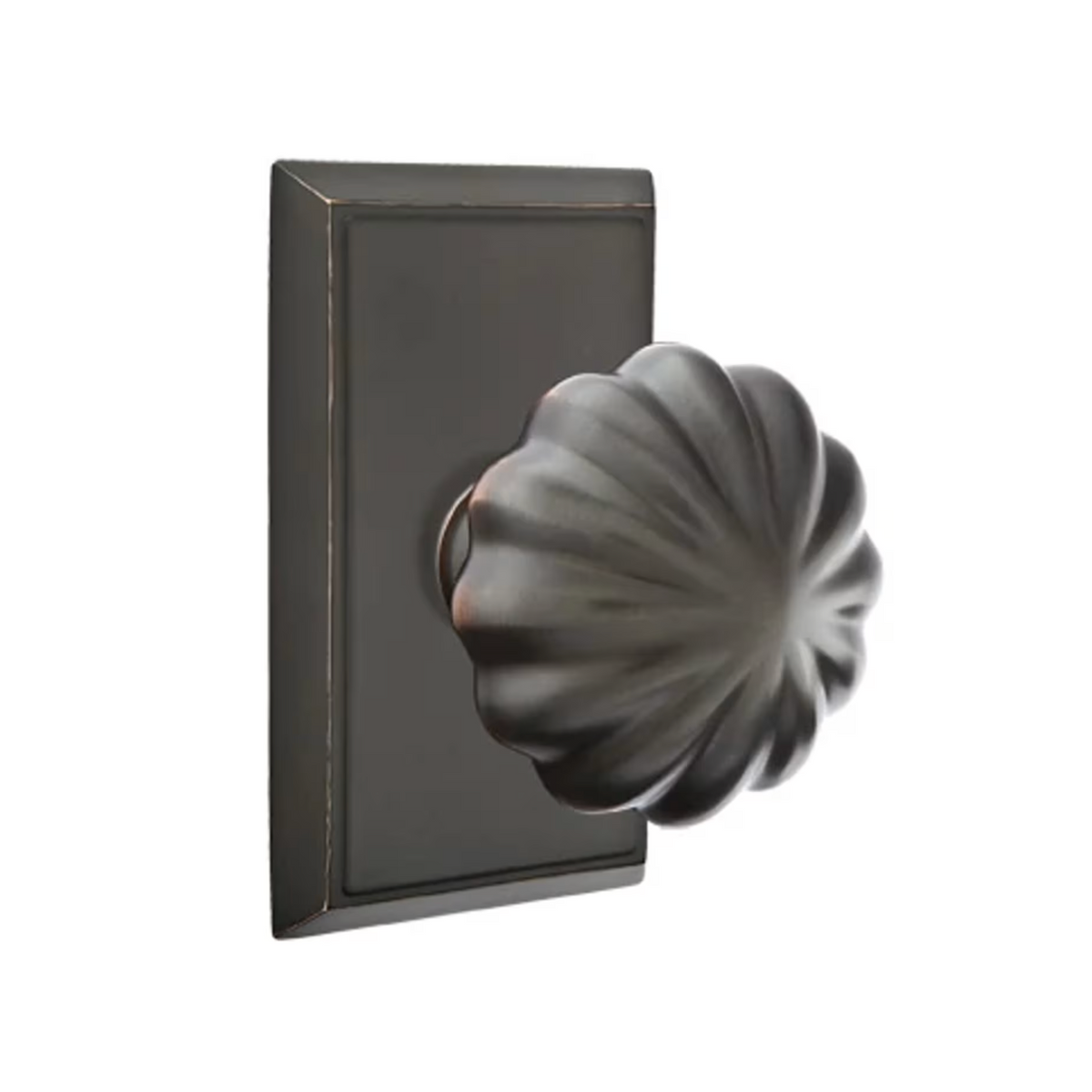 Transitional Oil Rubbed Bronze "Heritage" Flower Door Knob - Forge Hardware Studio