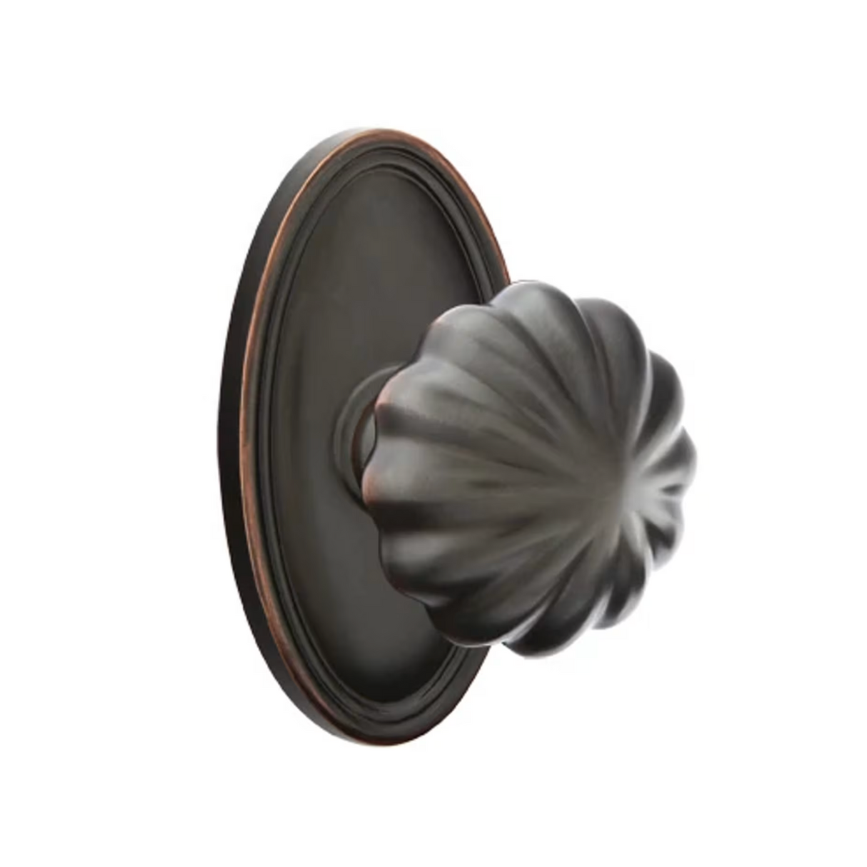 Transitional Oil Rubbed Bronze "Heritage" Flower Door Knob - Forge Hardware Studio