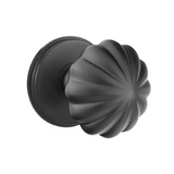 Transitional Matte Black "Heritage" Flower Door Knob - Forge Hardware Studio