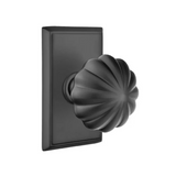 Transitional Matte Black "Heritage" Flower Door Knob - Forge Hardware Studio